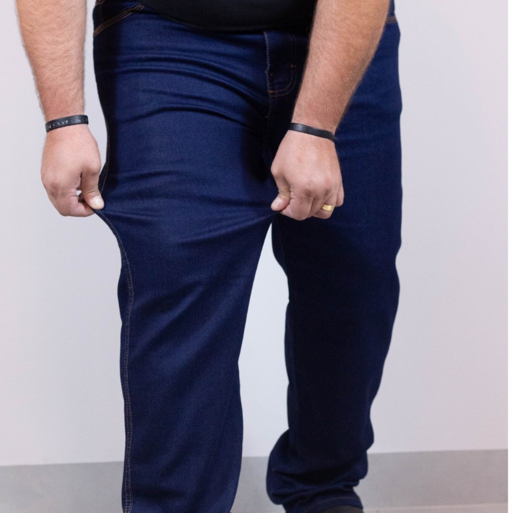 Calça Jeans Masculina Com Elastano Plus Size Tradicional Barata Preço Promocional em Oferta na Shopee