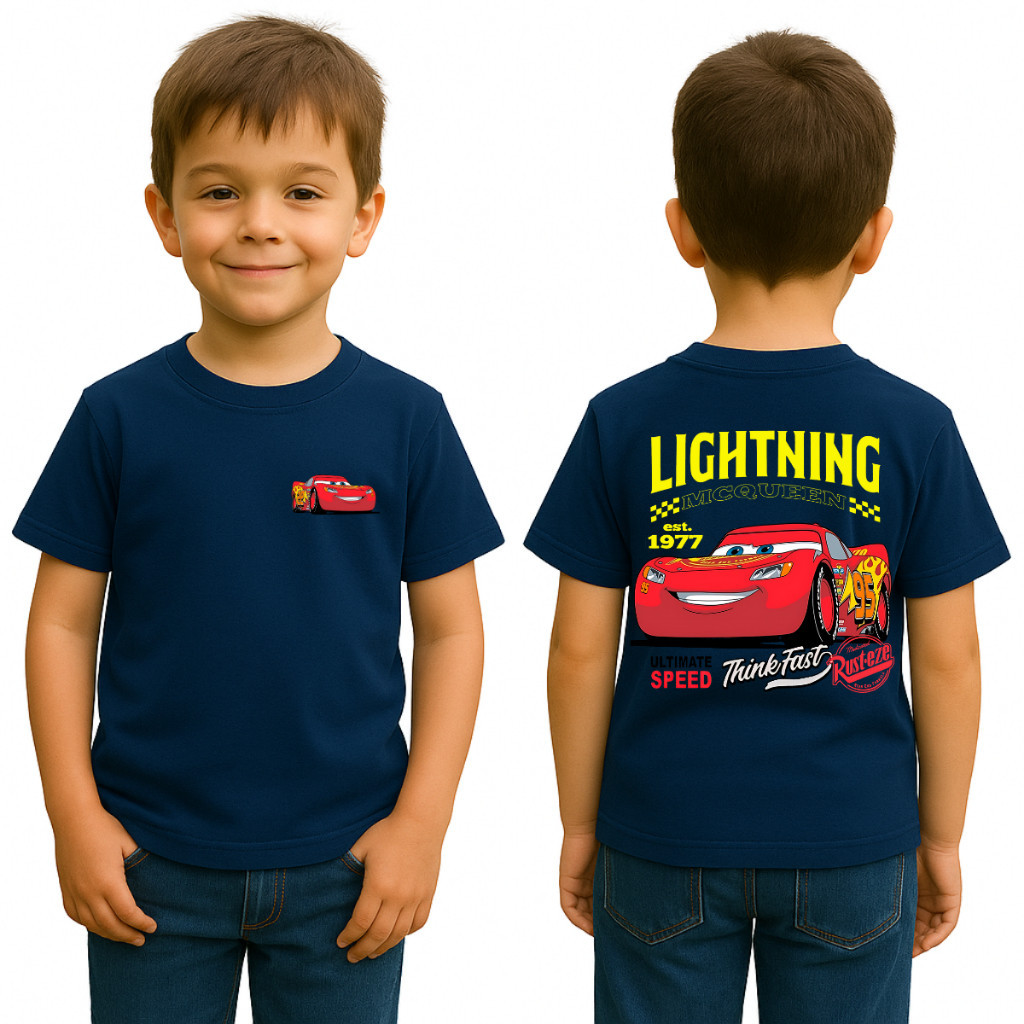 Camiseta Infantil Streetwear Relâmpago Mcqueen Camisa Menino Menina Carros Blusa Algodão Premium