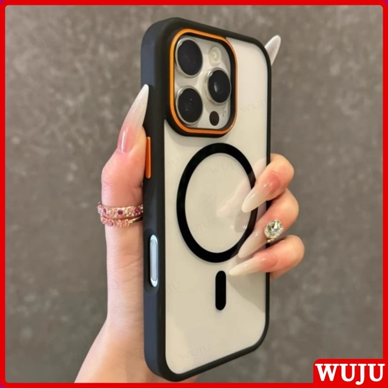 Luxo Magnético De Carregamento Sem Fio Transparente Caso Telefone Compatível Para iPhone 17 16 15 14 13 12 11 Pro Max Pl