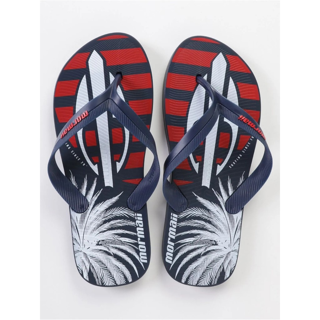 CHINELO MASCULINO MORMAII TROPICAL AZUL / VERMELHO 11936