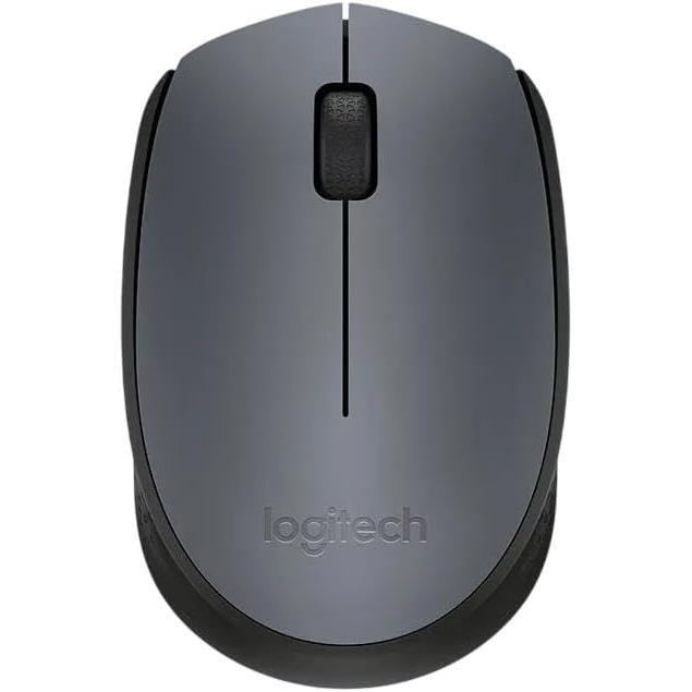 Mouse sem fio Logitech M170 com Design Ambidestro Compacto, Conexão USB e Pilha Inclusa - Cinza e Preto