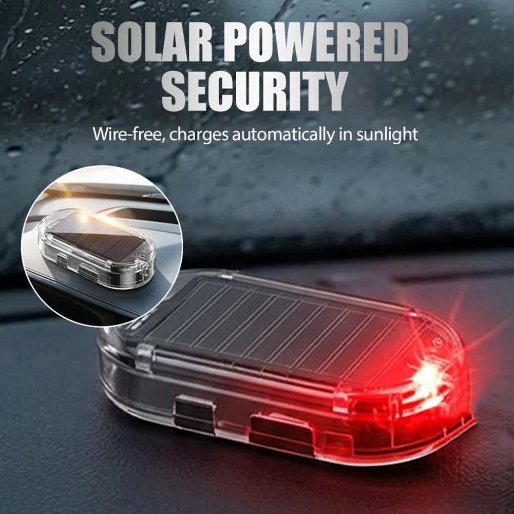 Carro Solar Anti Roubo LED Luz De Advertência USB Recarregável Piscando Segurança Manequim Alarme