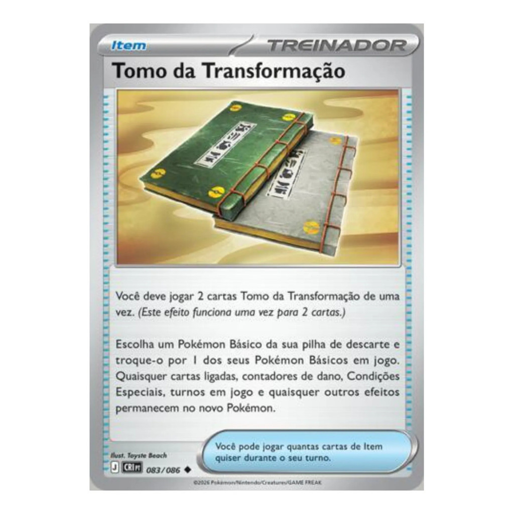 4x Tomo Da Transformação 083/086 Treinador Pokémon Original