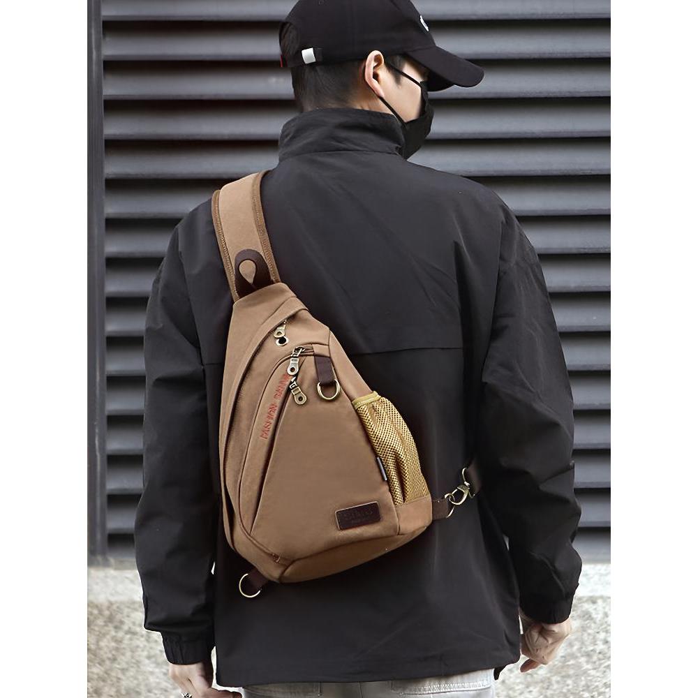 Bolsa de peito masculina mensageiro de lona de grande capacidade nova bolsa mensageiro de ombro Casual bolsa masculina m