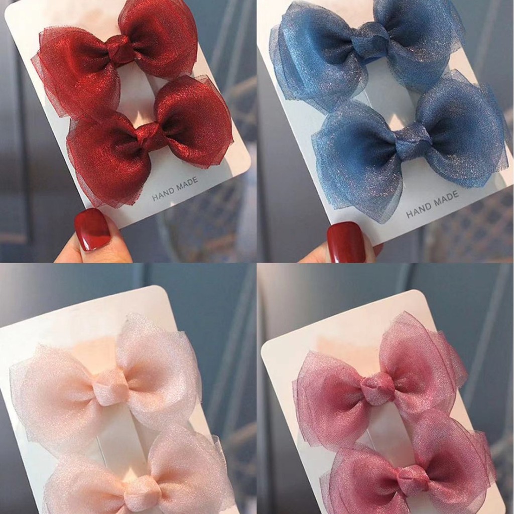 Europeu americano ins pérola fio arco par clipe de cabelo tecido das crianças conjunto de 2 peças feminino Hairpin doce 