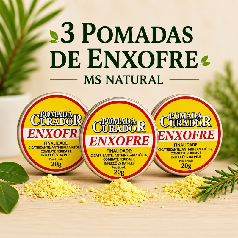 Pomada de Enxofre 20g - 3Uni | Envio Imediato