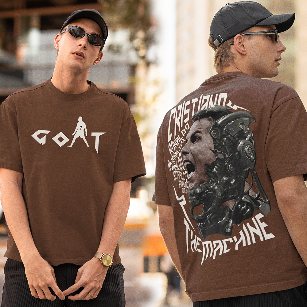 Camiseta Cristiano Ronaldo CR7 Goat A Máquina Camisa Jogador De Futebol Em Algodão Premium TAM INFANTIL AO PLUS SIZE