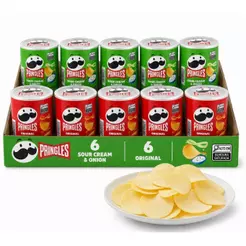 Kit 12 Pringles Sortidas 6 Sabores Originais 35g e 6 Sabores Cebola e Salsa 37g