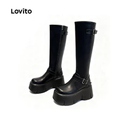 Lovito Botas Casuais De Plataforma Estilo Coreano Para Mulheres LFA97044