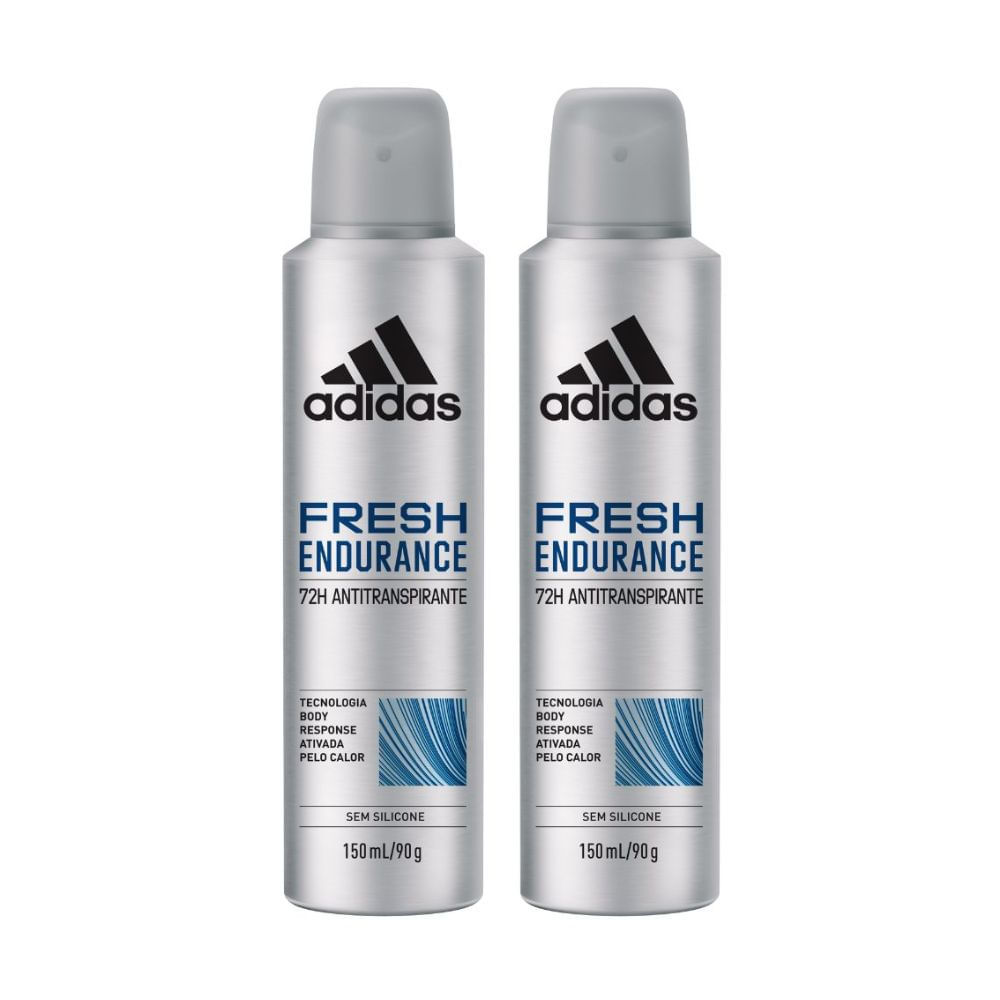 Kit 2 Desodorante Adidas Masculino Aerossol Antitranspirante Fresh Endurance 150ml