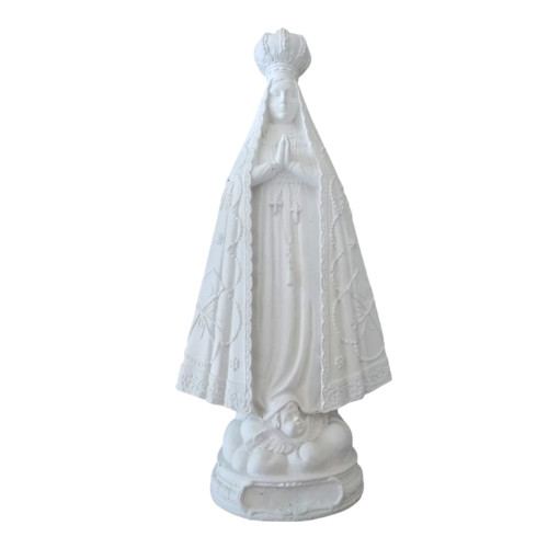 Imagem Nossa Senhora Aparecida Gesso Cru 29cm Manto Detalhado em gesso Cru Artesanal Fé