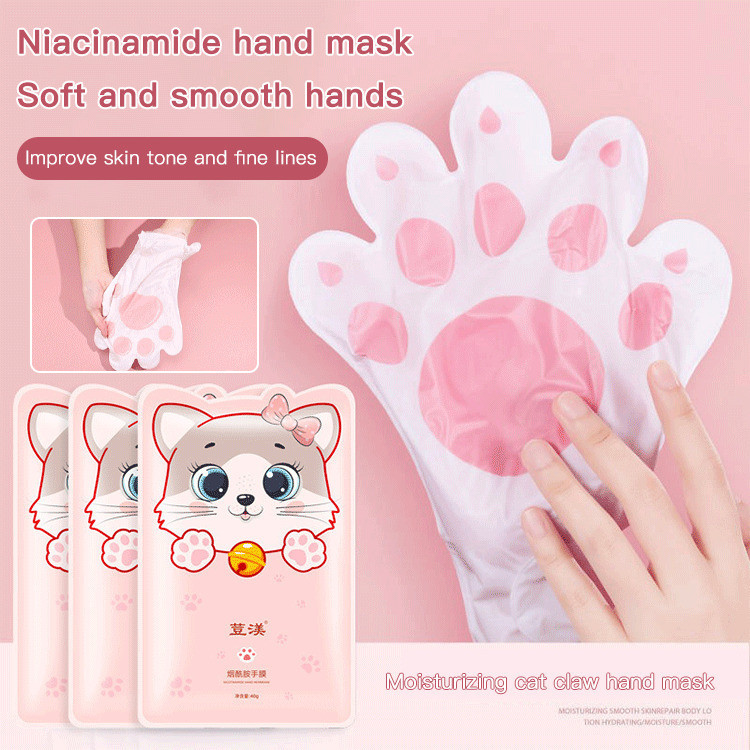 [Cuidados para Mãos] Uma Bolsa 2 Peças Máscara de Mãos Gatinho/Hidratação/Vaselina/Amaciante