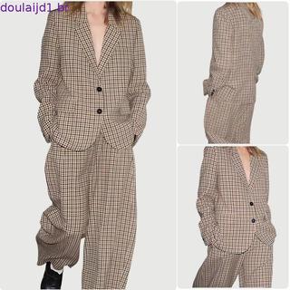 2025 outono inverno novo estilo feminino corte reto Blazer verificado8782869 Calças Calças Calças8775869 Conjunto de con