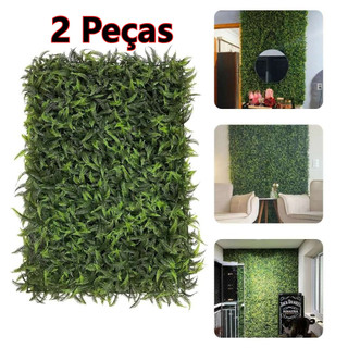 Kit 2 Placa Jardim Vertical Artificial Samambaia 60x40cm – Folhagem Realista