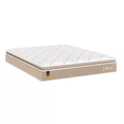 Colchão Queen Life D33 Pillow Top Bege 17x158x198cm- e-Shop Casa