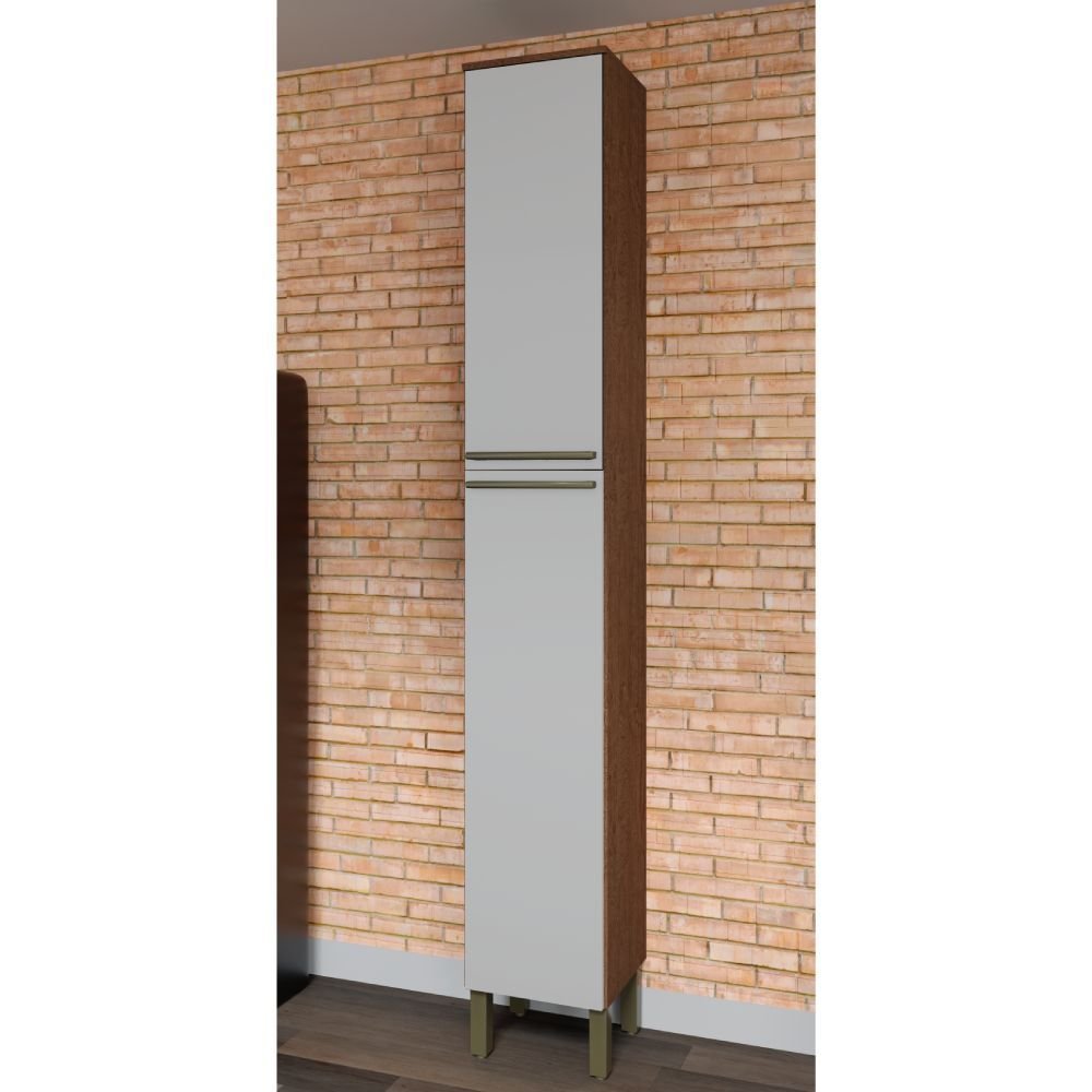 Paneleiro Simples com 2 Portas 100% MDF Itália Espresso Móveis Branco/Castanho Castanho/Branco