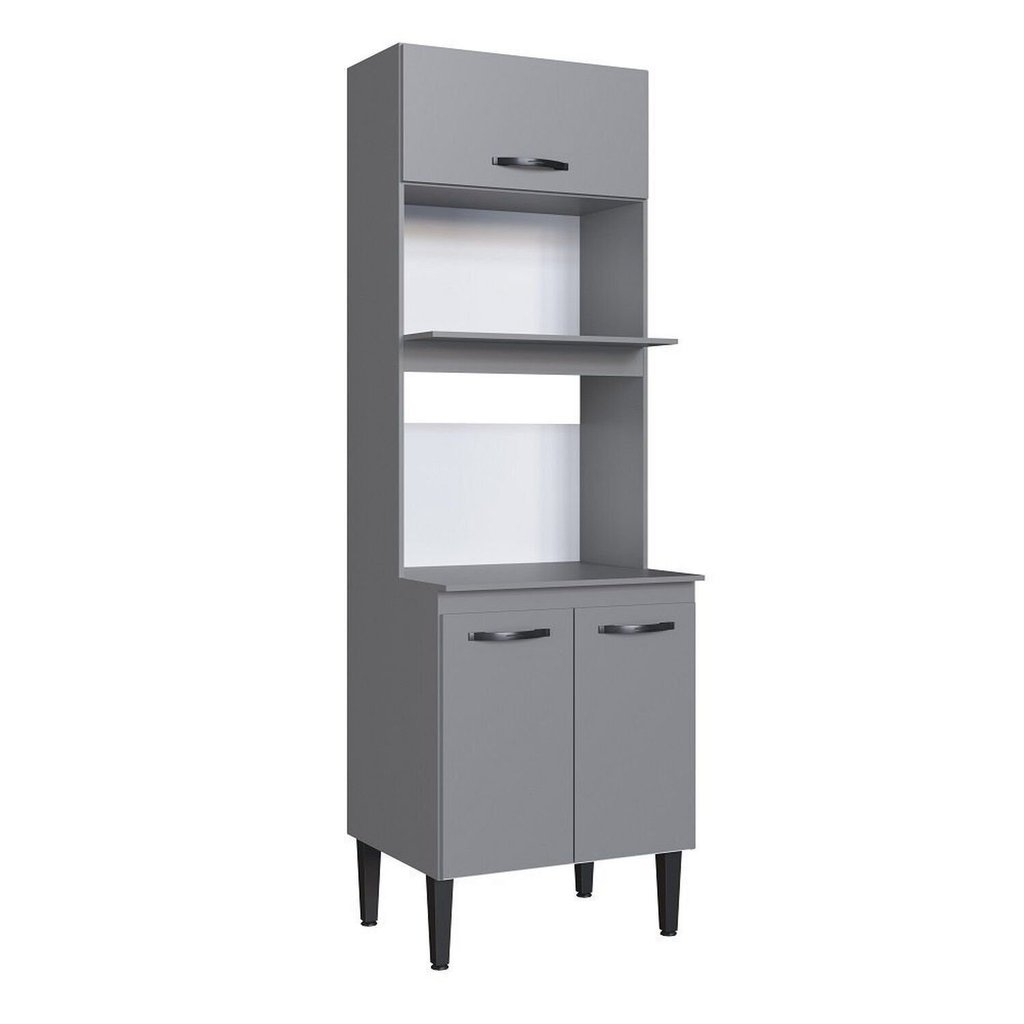 Paneleiro Forno Duplo 3 Portas Light Cinza Cinza