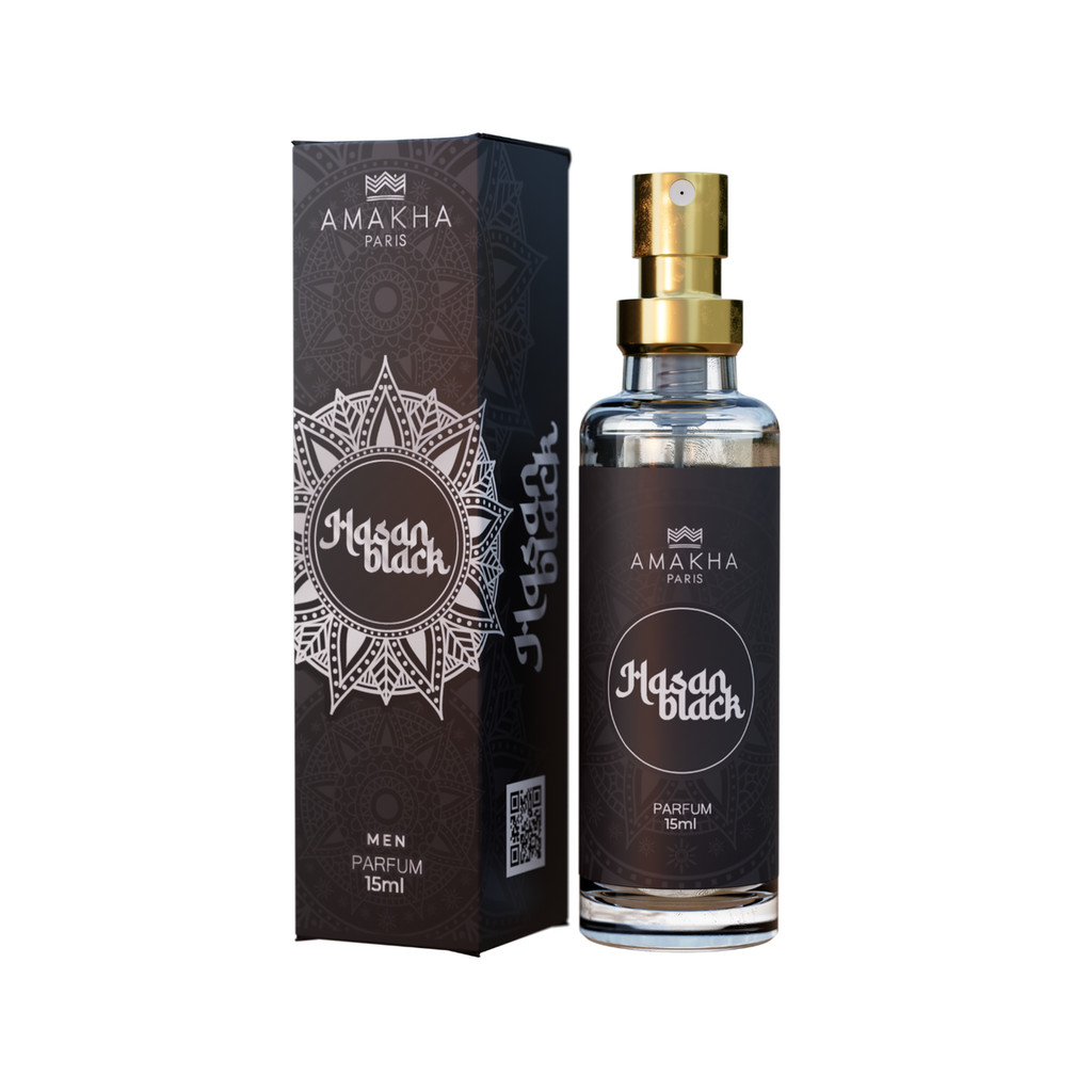 Hasan Black Parfum 15ml Masculino - Presença Marcante para Noites Intensas | Ama