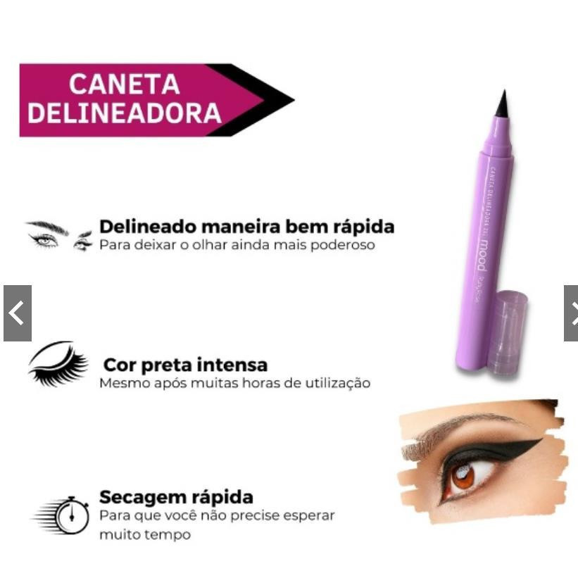 Delineador Líquido 2 em 1 Gatinho Ruby Rose Mood HB-519 Fácil de Aplicar