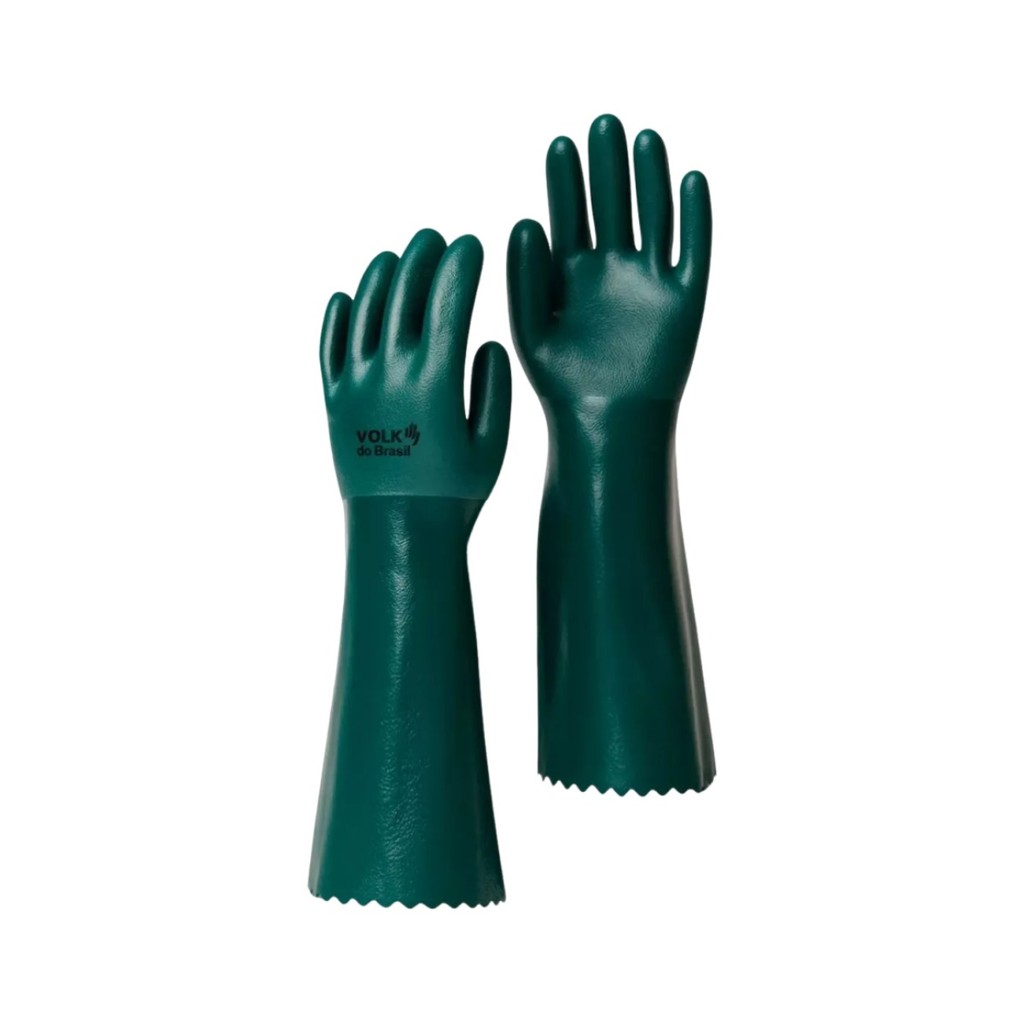 Luva Cano Longo Forrada Pvc Punho 46cm Quimica Esgoto Epi