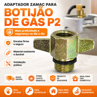 Adaptador Zamac para Botijão de Gás P2 Kg – Pronta Entrega!