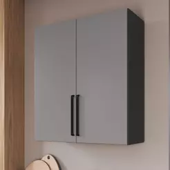 Armário Aéreo Modulado Fidelitá Mônaco 80cm 2 Portas Chumbo/Titânio