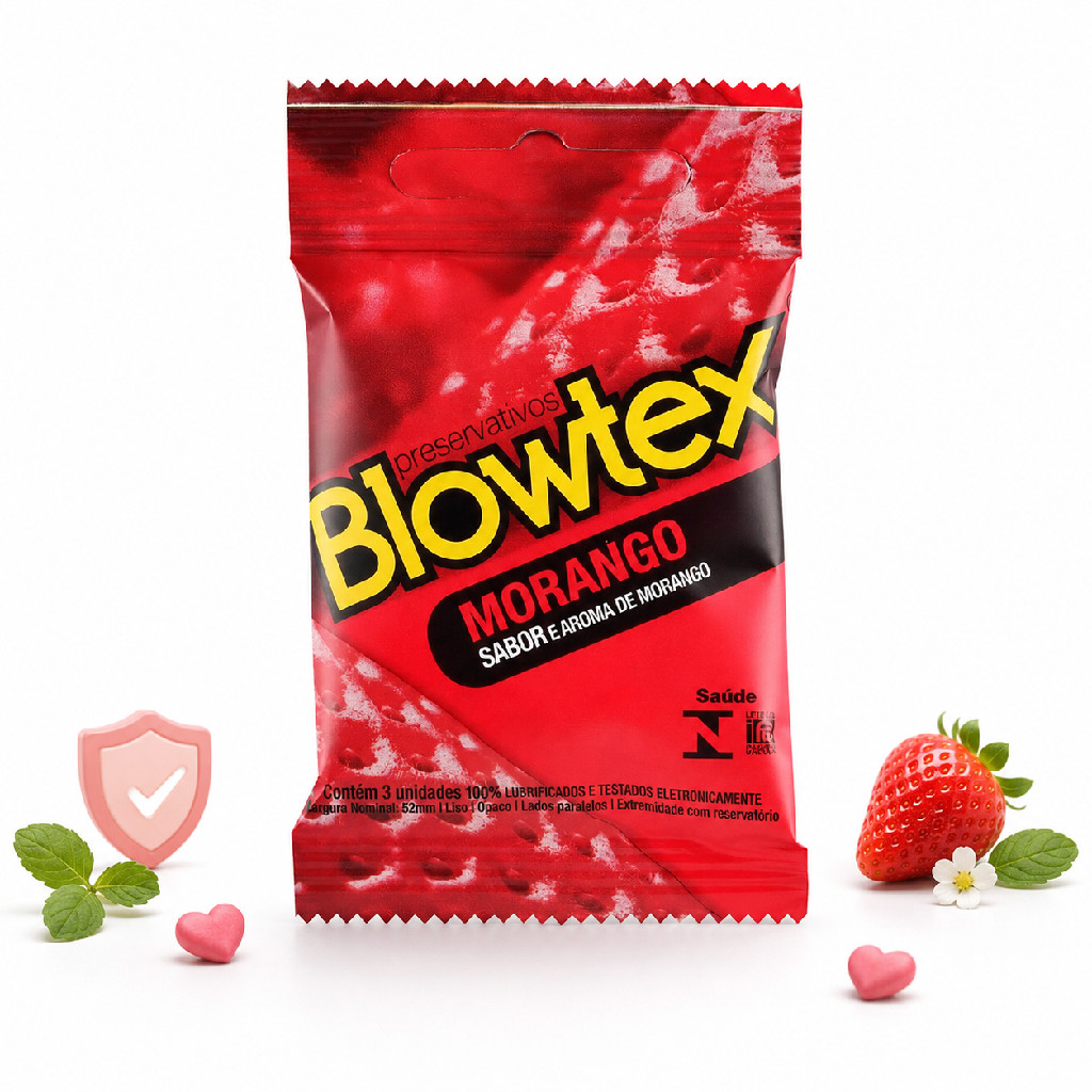 Preservativo Blowtex Morango 3 Unidades