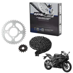 KIt Relação Tração Trasmissao Yamaha YZF R15 2023 2024 2025 Com Retentor Riffel Top