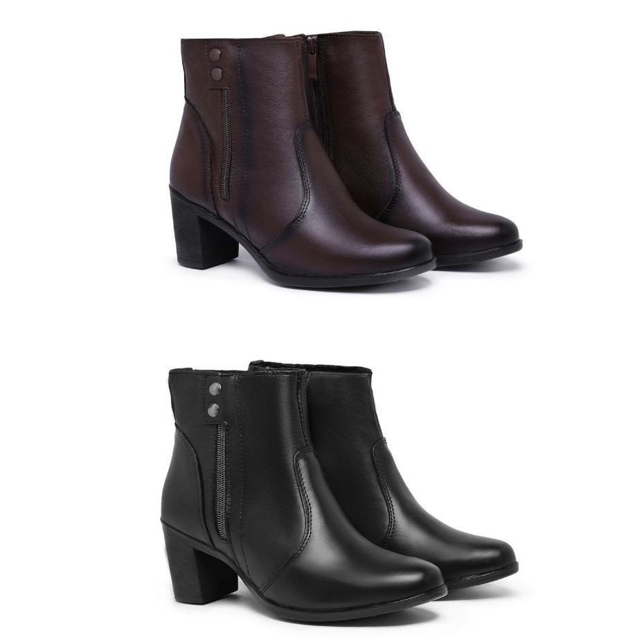 Kit Botinha Bota Moda Feminina Primavera Cano Curto Com Zipper - Oferta!!