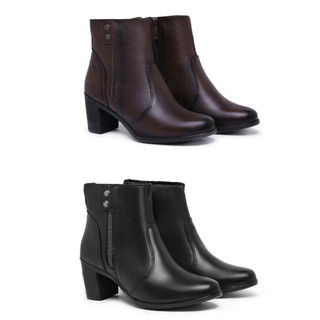 Kit Botinha Bota Moda Feminina Primavera Cano Curto Com Zipper - Oferta!!