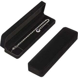 LETURE Conjunto de 2 Peças de Caixa de Presente para Colar de Veludo Longo, Estojo para Armazenar Pulseiras, Caixa de Ex