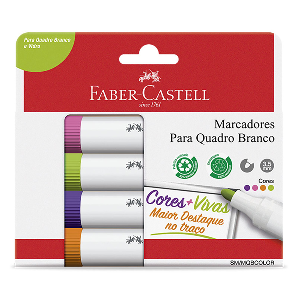 Pincel para quadro branco com 4 unidades SM/MQBCOLOR\351905 Faber-Castell