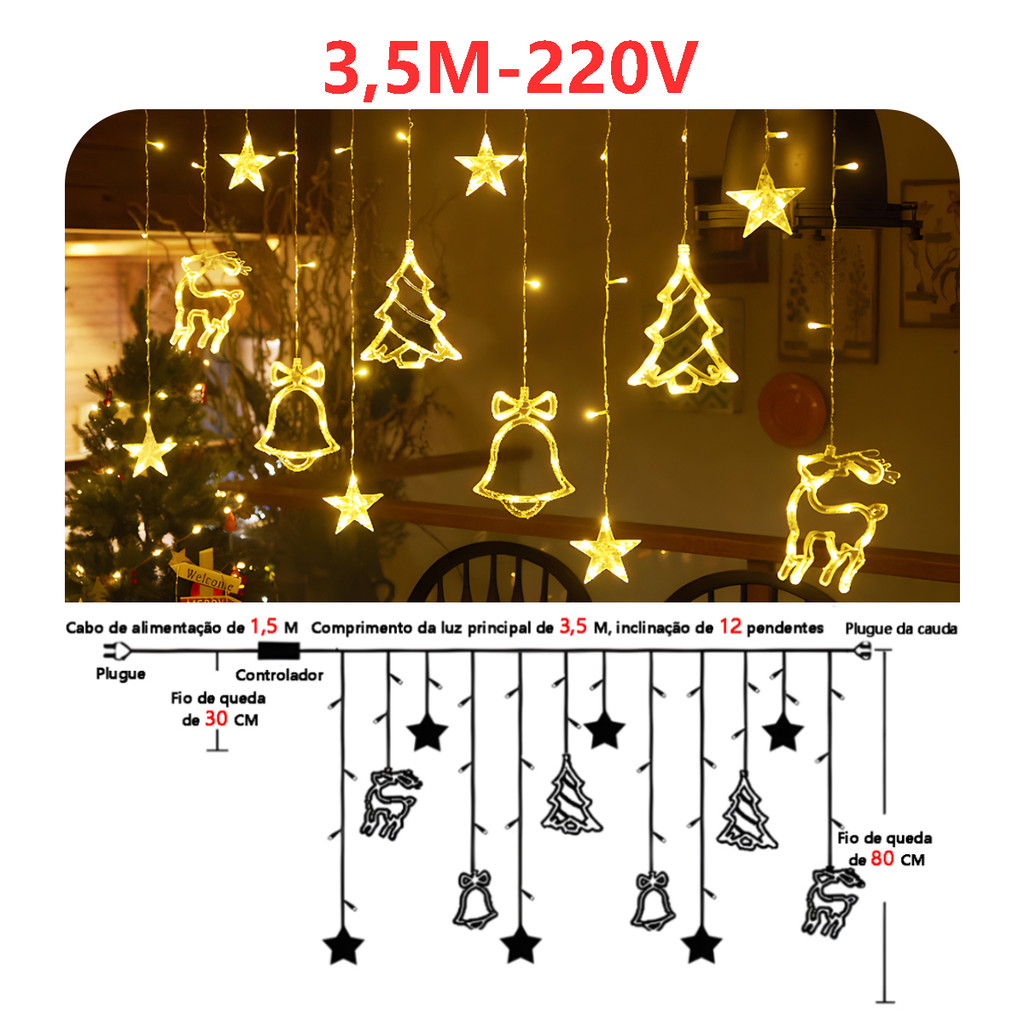 Cortina de luz LED decorativa