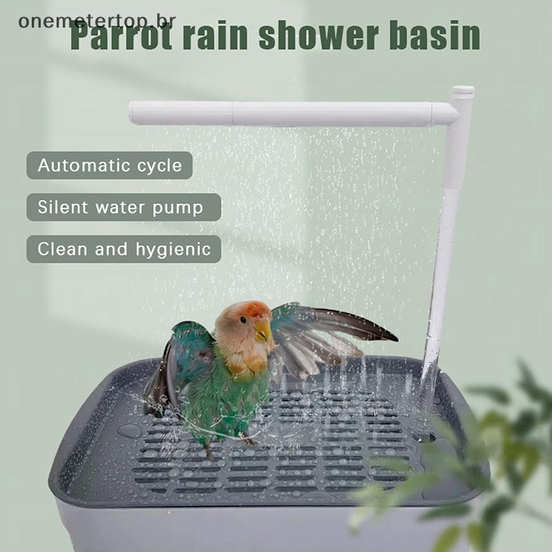 onemetertop Novo Automático Papagaio Pássaro Banheira USB Elétrico Pet Circulação Água Chuveiro Fonte Suprimentos Para A