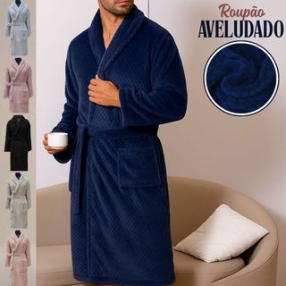 Roupão de Microfibra Adulto Inverno Quentinho Unissex TAMANHO M G GG Aveludado