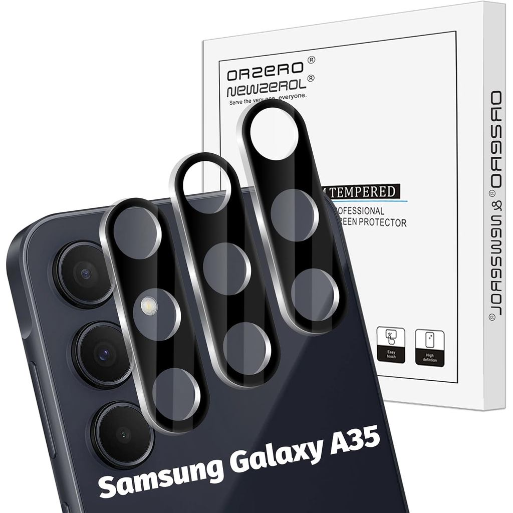 (3 Peças) Protetor de Lente de Câmera Orzero Compatível com Samsung Galaxy A35 5