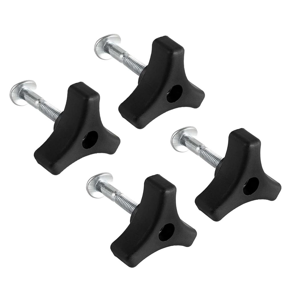 Conjunto de 4 Peças de Manípulos e Parafusos para Cortador de Grama, Peças de Substituição de Parafuso de Fixação Triang