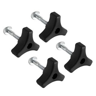 Conjunto de 4 Peças de Manípulos e Parafusos para Cortador de Grama, Peças de Substituição de Parafuso de Fixação Triang