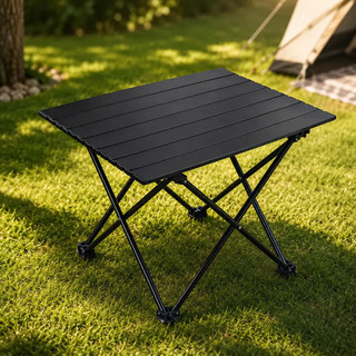 Mesa Camping Dobrável Portátil Acampamento Resistente Praia Churrasco C/ Bolsa De Transporte Cor Preto