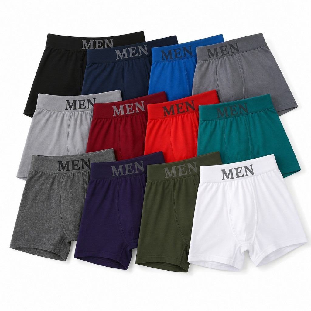 Kit 12 Cuecas Boxer Masculina Microfibra Sem Costura Cos Elastico Nao Marca Adulto Cores Sortidas P ao GG