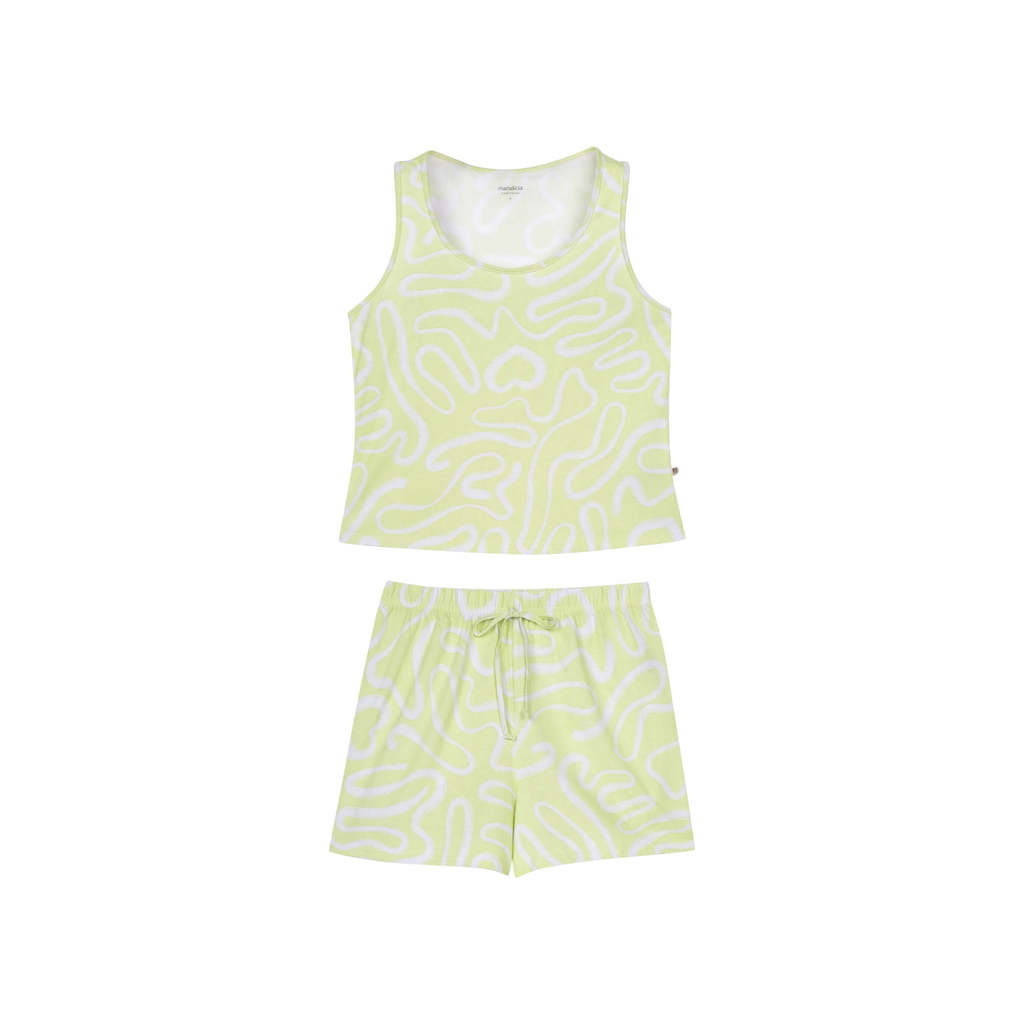 Pijama Feminino Regata Estampado Marialícia Verde