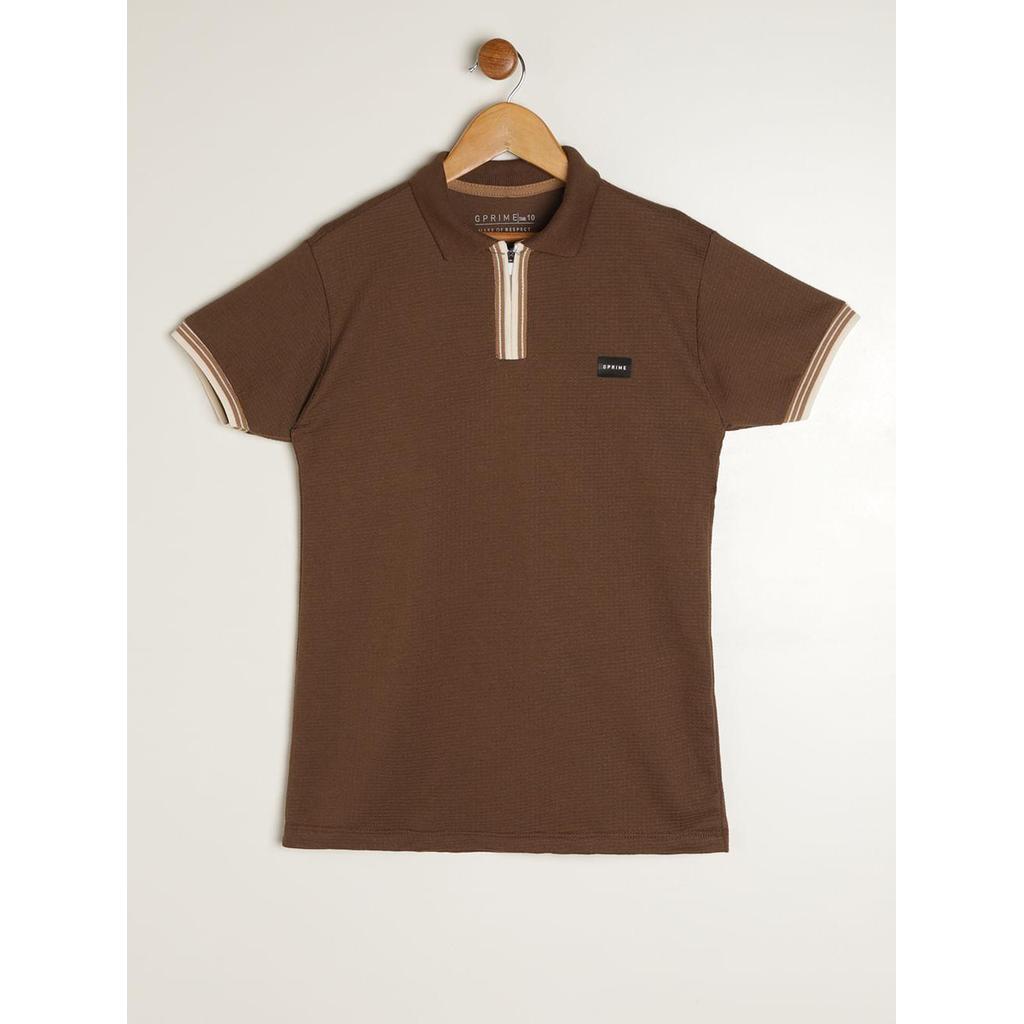 Camisa Polo Juvenil Para Menino - MARROM