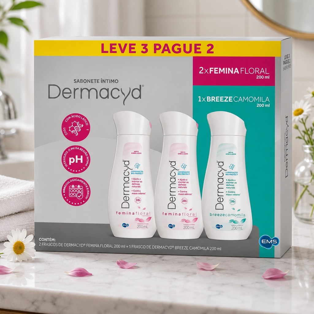 Kit Leve 3 Pague 2 Sabonete Líquido Íntimo Dermacyd