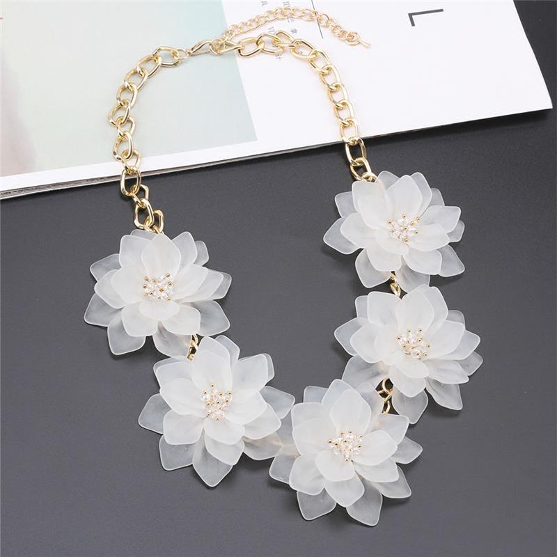 Pronto estoque novo estilo flor exagerada feminino colar curto clavícula corrente moda All-Match acessórios camisola pen
