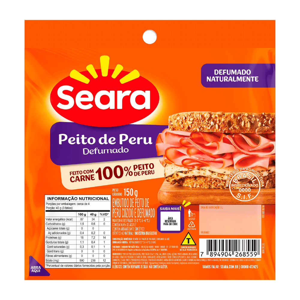 Seara Peito de peru fatiado 150g