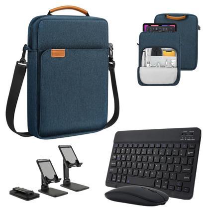 Kit Case Bag Alça + Teclado Compativel Samsung Galaxy Tab A9+ A9 Plus S9 S9 FE S