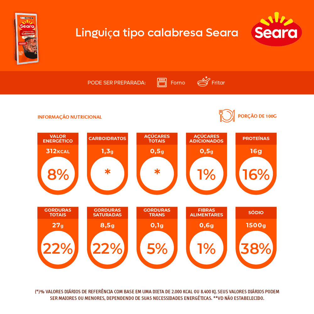 Seara Linguiça calabresa 400g · foto 2