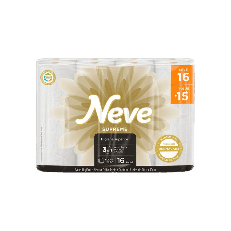 Neve Supreme Folha Tripla Papel Higiênico