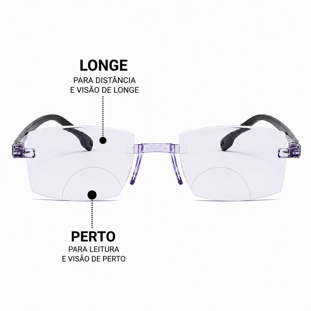 Óculos para Perto e Longe + Estojo e Limpa Lentes - Com Ajuste Automático de Grau — imagem 2 de 2
