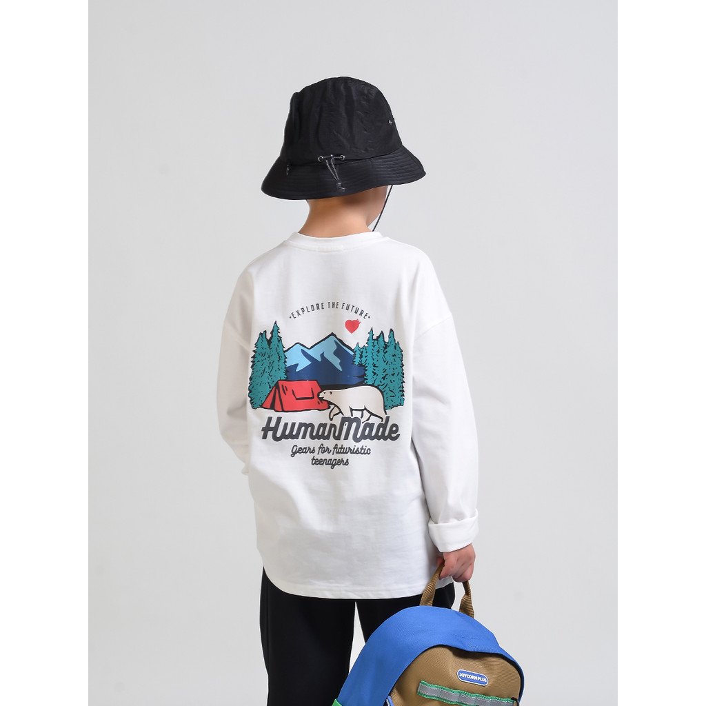Jin Xiaodou Roupas infantis Camiseta para meninos Camisa de manga comprida para crianças Estilo japonês Street Wear Outo